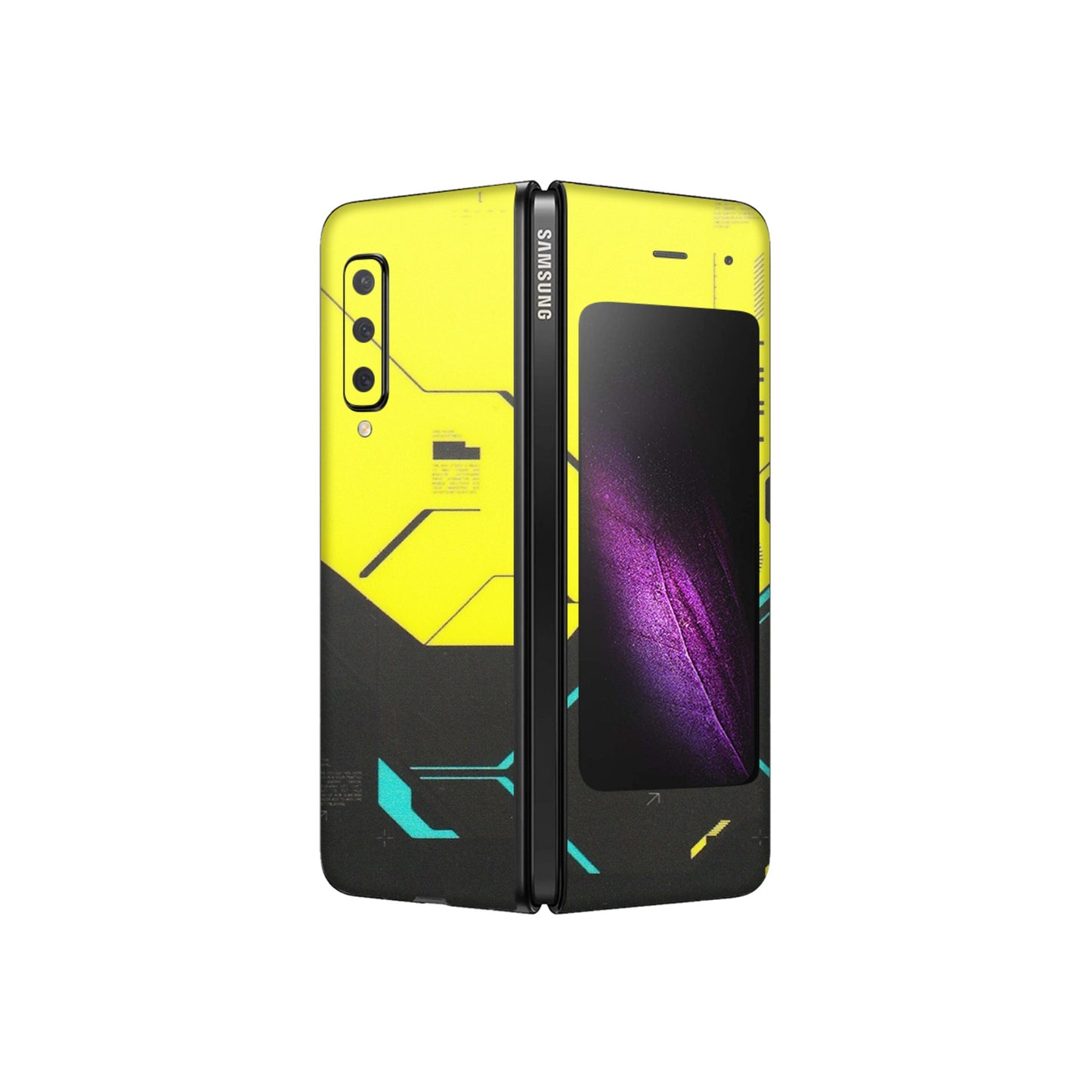 Samsung M/F/Note/Flip and C Phone Skins (All Models) - Black Yellow Technica - Matte Finish (M-53) Samsung Galaxy Fold