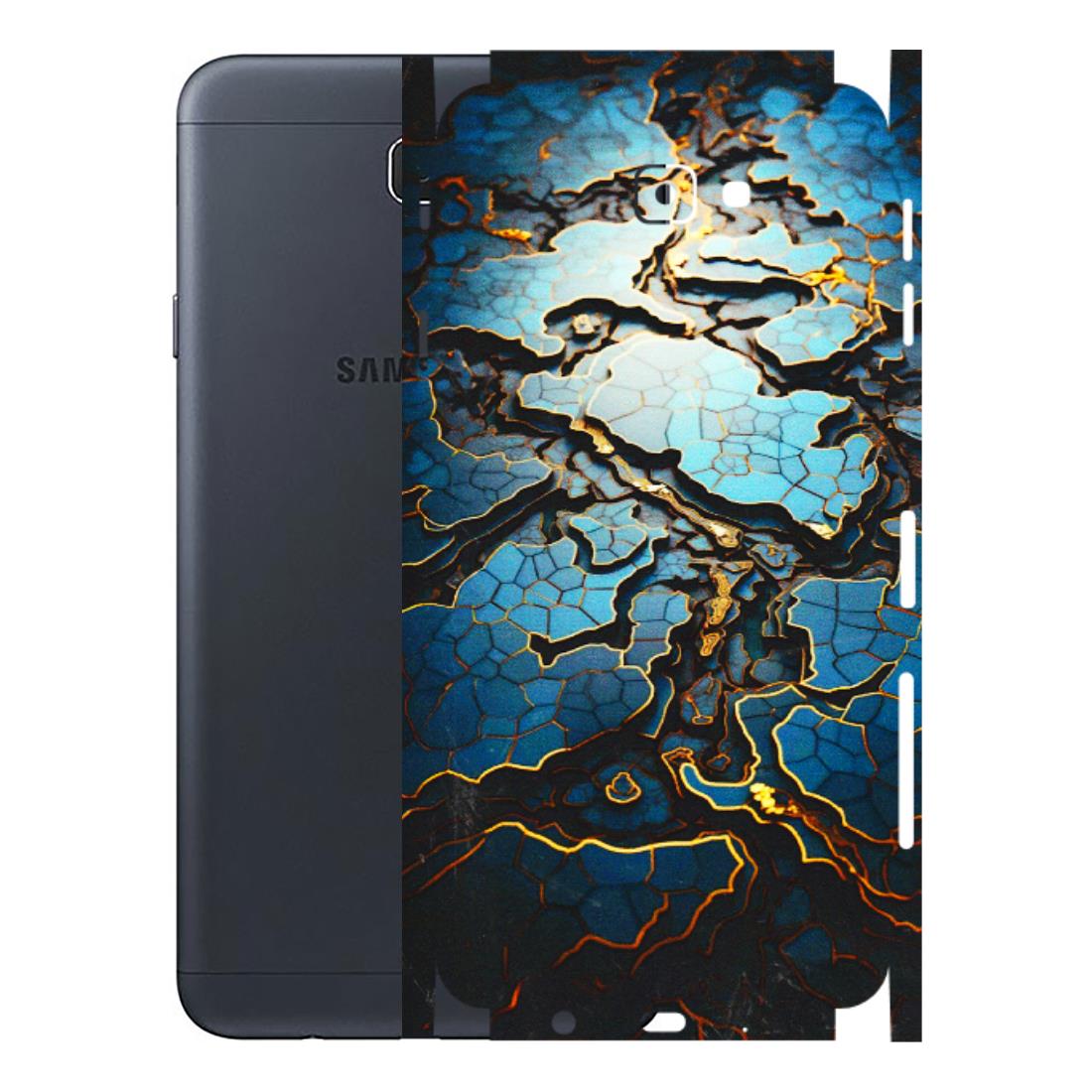 Samsung M/F/Note/Flip and C Phone Skins (All Models) - Blue Gold Abstract - 3D Embossed Finish (L-11) Samsung Galaxy J7 Prime