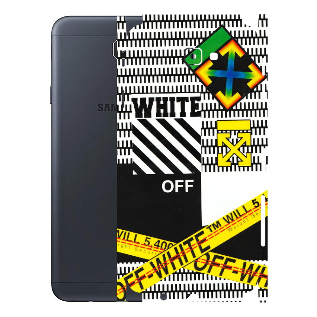Samsung M/F/Note/Flip and C Phone Skins (All Models) - White Off Abstract - 3D Embossed Finish (L-172) Samsung Galaxy J7 Prime