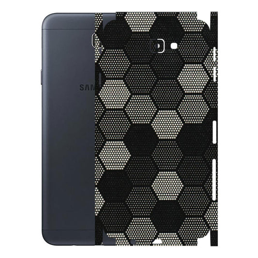 Samsung M/F/Note/Flip and C Phone Skins (All Models) - Black & White Dotted Honeycomb Texture - 3D Embossed Finish (L-202) Samsung Galaxy J7 Prime
