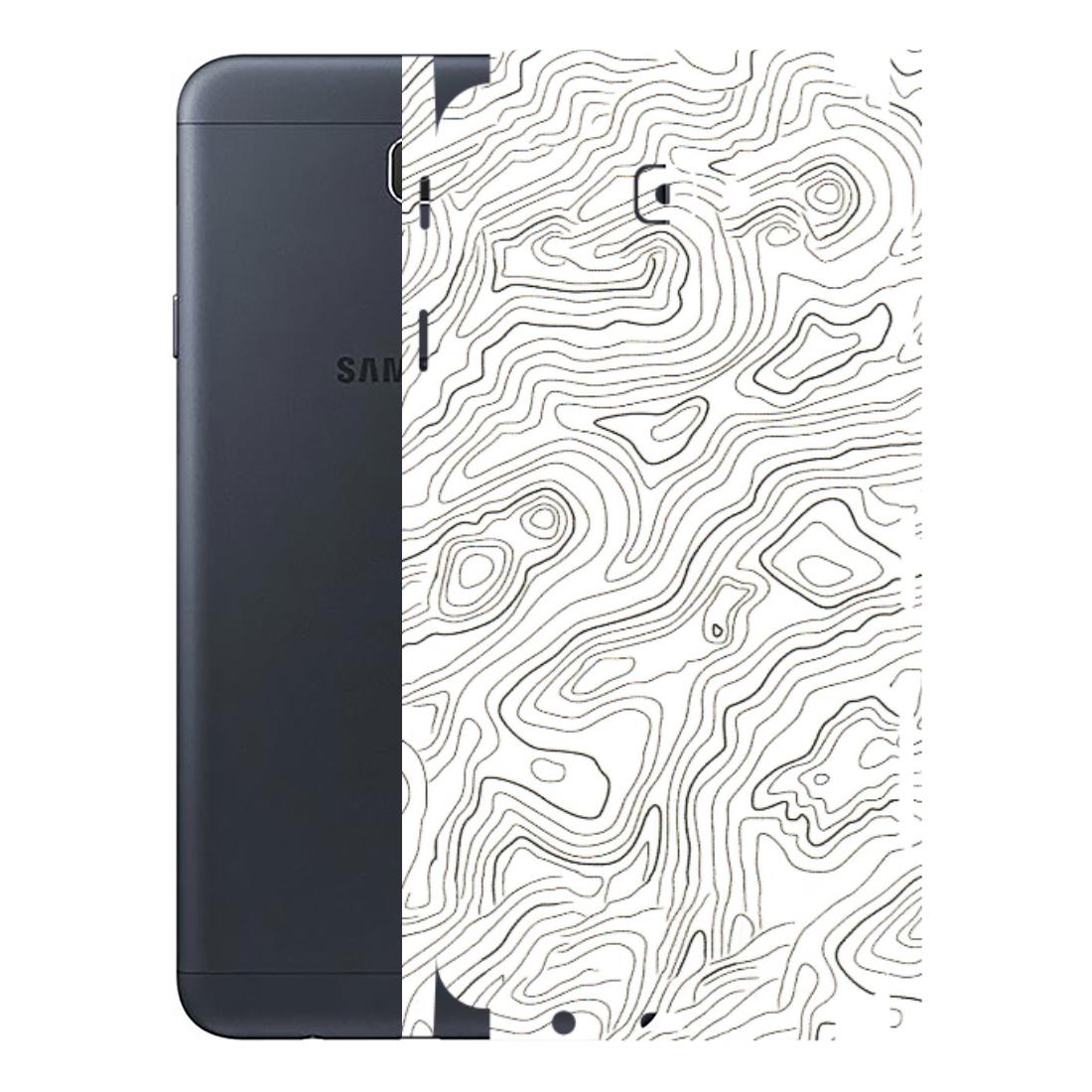 Samsung M/F/Note/Flip and C Phone Skins (All Models) - White Black Swirls - 3D Embossed Finish (L-219) Samsung Galaxy J7 Prime