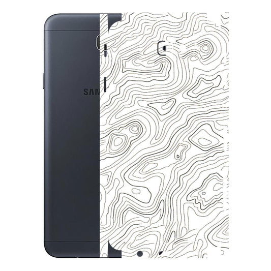 Samsung M/F/Note/Flip and C Phone Skins (All Models) - White Black Swirls - 3D Embossed Finish (L-219) Samsung Galaxy J7 Prime