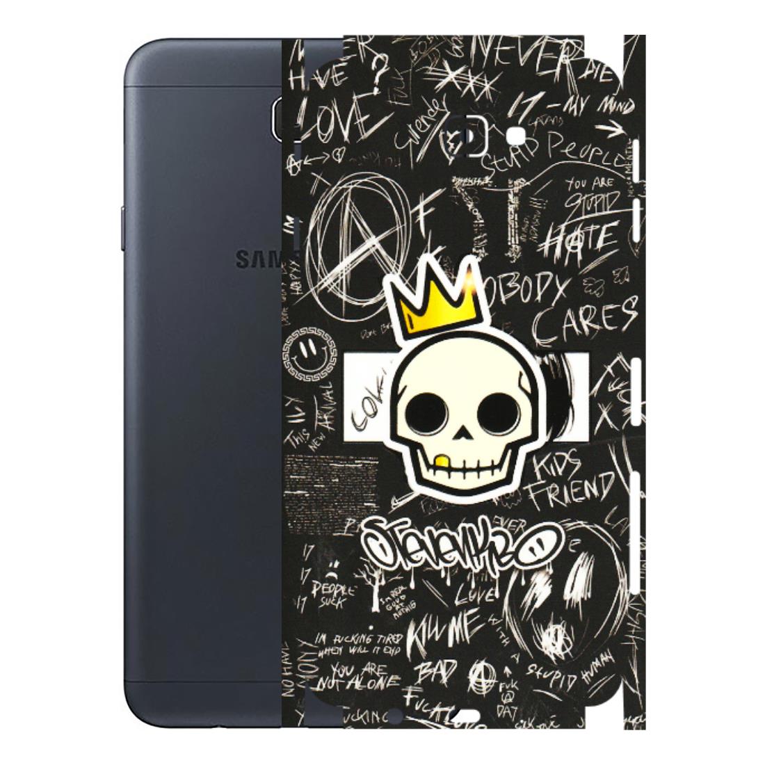 Samsung M/F/Note/Flip and C Phone Skins (All Models) - Funny Skull Black Chalk Grafitti - 3D Embossed Finish (L-22) Samsung Galaxy J7 Prime