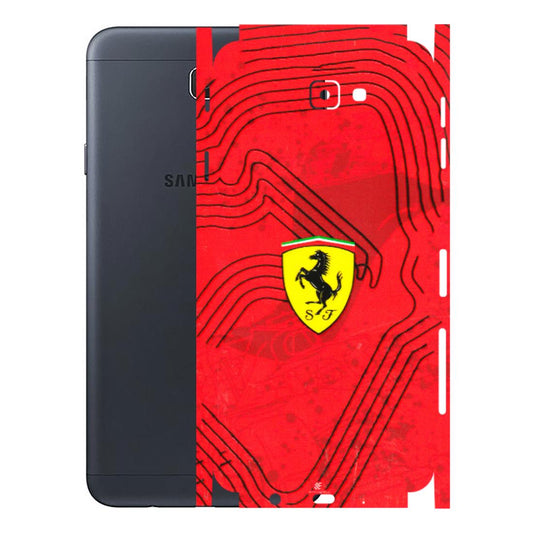 Samsung M/F/Note/Flip and C Phone Skins (All Models) - Red Ferrari Logo Stylish - 3D Embossed Finish (L-238) Samsung Galaxy J7 Prime