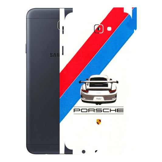 Samsung M/F/Note/Flip and C Phone Skins (All Models) - Porche Car Sober Logo - 3D Embossed Finish (L-248) Samsung Galaxy J7 Prime