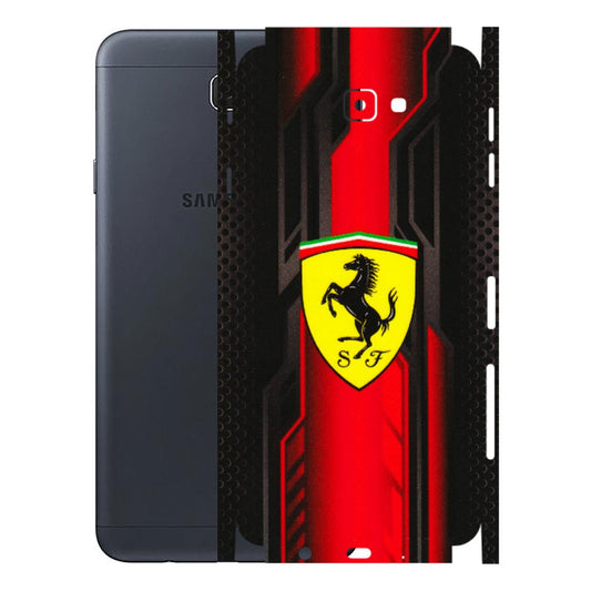 Samsung M/F/Note/Flip and C Phone Skins (All Models) - Black Ferrari Logo - 3D Embossed Finish (L-253) Samsung Galaxy J7 Prime