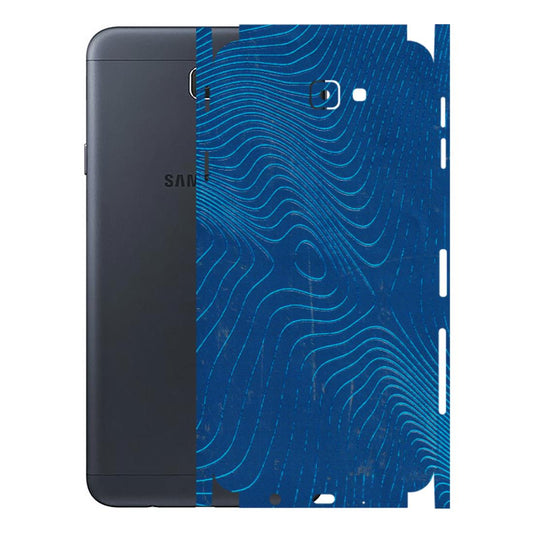 Samsung M/F/Note/Flip and C Phone Skins (All Models) - Abstract Blue Line Map - 3D Embossed Finish (L-272) Samsung Galaxy J7 Prime