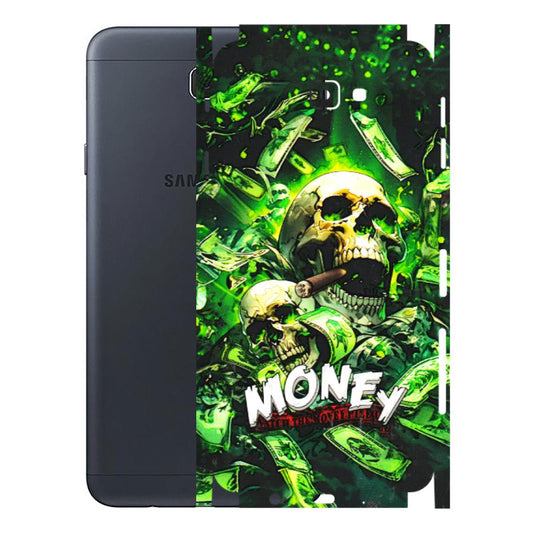 Samsung M/F/Note/Flip and C Phone Skins (All Models) - Skull Money - 3D Embossed Finish (L-303) Samsung Galaxy J7 Prime