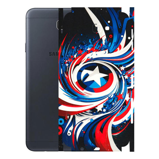 Samsung M/F/Note/Flip and C Phone Skins (All Models) - Captain America Logo - 3D Embossed Finish (L-307) Samsung Galaxy J7 Prime