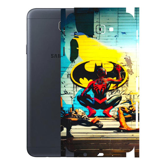 Samsung M/F/Note/Flip and C Phone Skins (All Models) - New Spiderman Bat Logo - 3D Embossed Finish (L-309) Samsung Galaxy J7 Prime