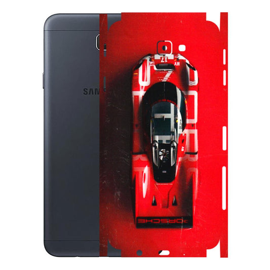 Samsung M/F/Note/Flip and C Phone Skins (All Models) - Red Porsche Car Logo - 3D Embossed Finish (L-315) Samsung Galaxy J7 Prime