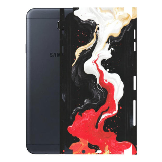 Samsung M/F/Note/Flip and C Phone Skins (All Models) - Black Red White Paint Splash Fusion - Matte Finish (M-56) Samsung Galaxy J7 Prime