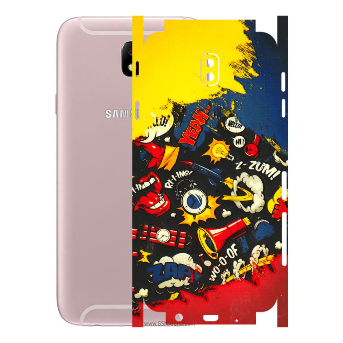 Samsung M/F/Note/Flip and C Phone Skins (All Models) - Pacific Doodle Art - 3D Embossed Finish (L-120) Samsung Galaxy J7 Pro