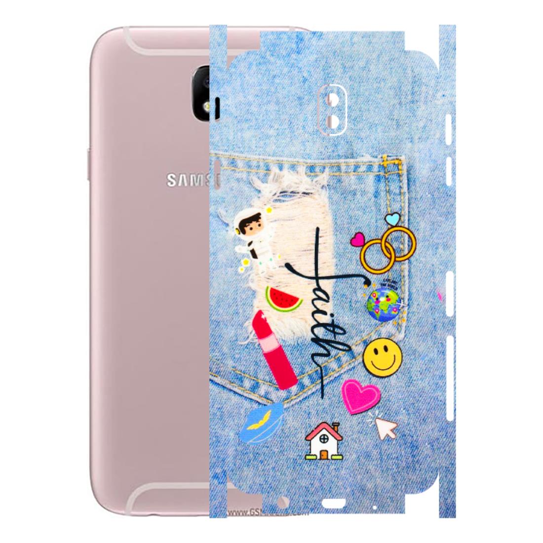 Samsung M/F/Note/Flip and C Phone Skins (All Models) - Denim Jeans Pocket - 3D Embossed Finish (L-134) Samsung Galaxy J7 Pro