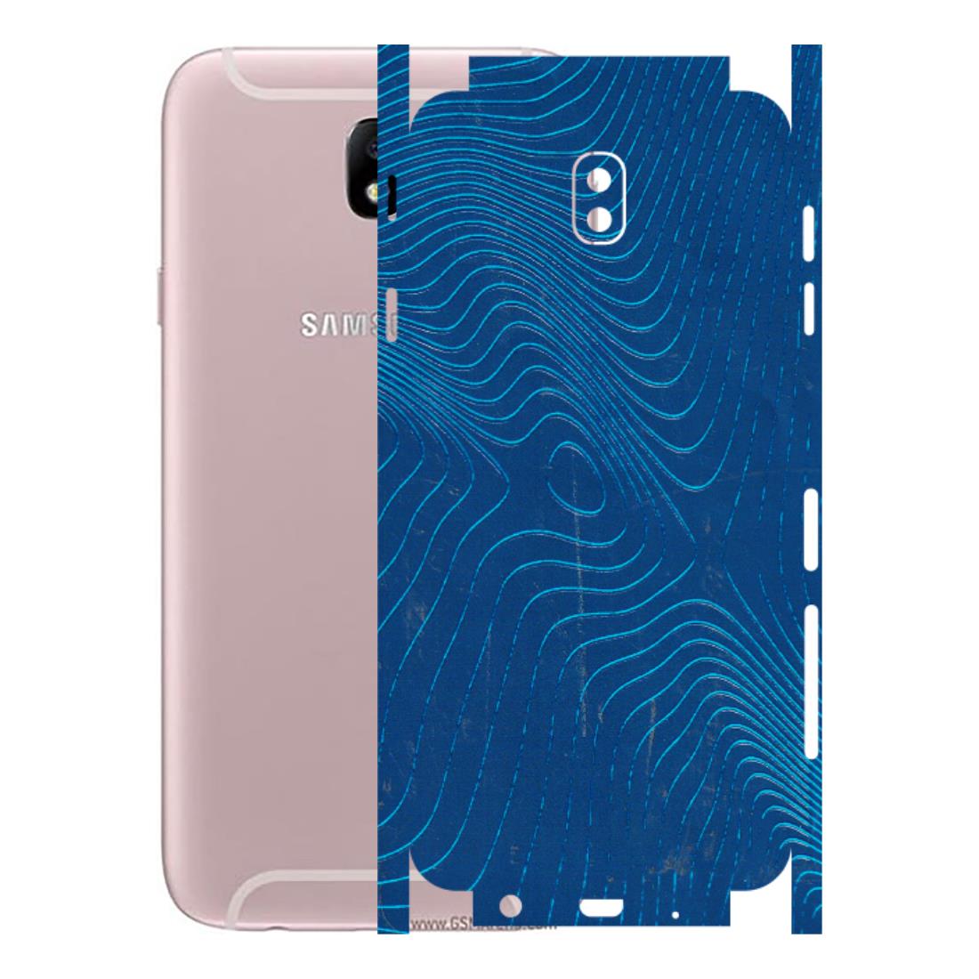Samsung M/F/Note/Flip and C Phone Skins (All Models) - Abstract Blue Line Map - 3D Embossed Finish (L-272) Samsung Galaxy J7 Pro