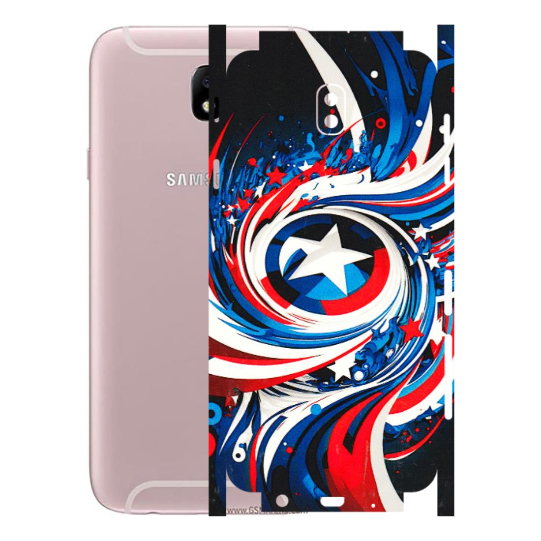 Samsung M/F/Note/Flip and C Phone Skins (All Models) - Captain America Logo - 3D Embossed Finish (L-307) Samsung Galaxy J7 Pro