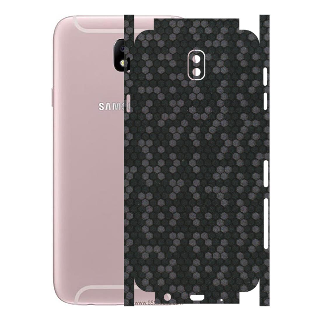 Samsung M/F/Note/Flip and C Phone Skins (All Models) - Black Grey Honeycomb Sober - 3D Embossed Finish (L-85) Samsung Galaxy J7 Pro