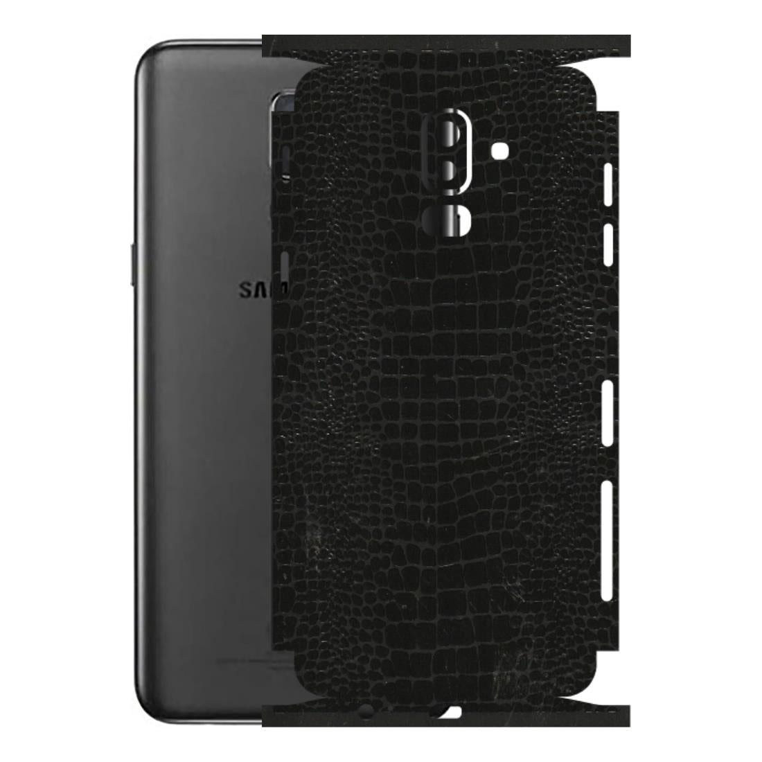 Samsung M/F/Note/Flip and C Phone Skins (All Models) - Snake Leather Black - 3D Embossed Finish (L-107) Samsung Galaxy J8 2018
