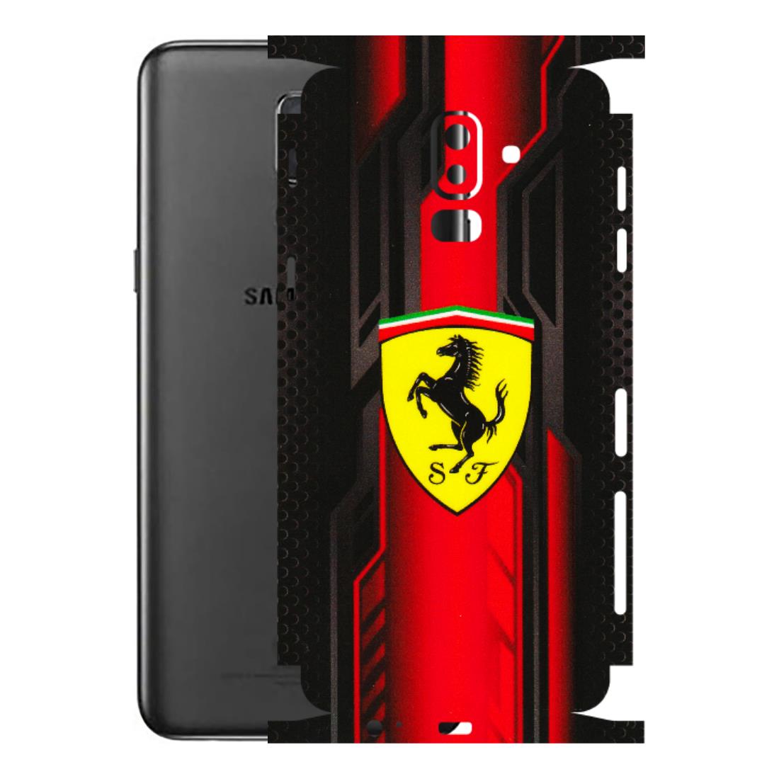 Samsung M/F/Note/Flip and C Phone Skins (All Models) - Black Ferrari Logo - 3D Embossed Finish (L-253) Samsung Galaxy J8 2018