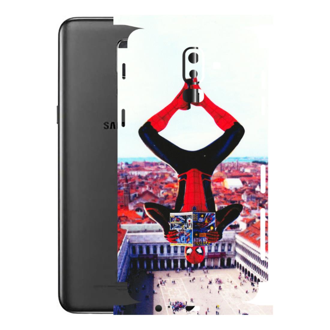 Samsung M/F/Note/Flip and C Phone Skins (All Models) - Spiderman Hanging - 3D Embossed Finish (L-53) Samsung Galaxy J8 2018