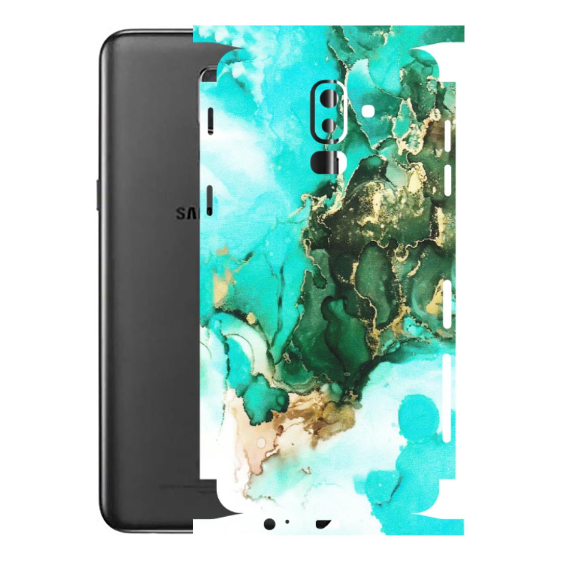 Samsung M/F/Note/Flip and C Phone Skins (All Models) - The Blue Gold Marble - Matte Finish (M-124) Samsung Galaxy J8 2018