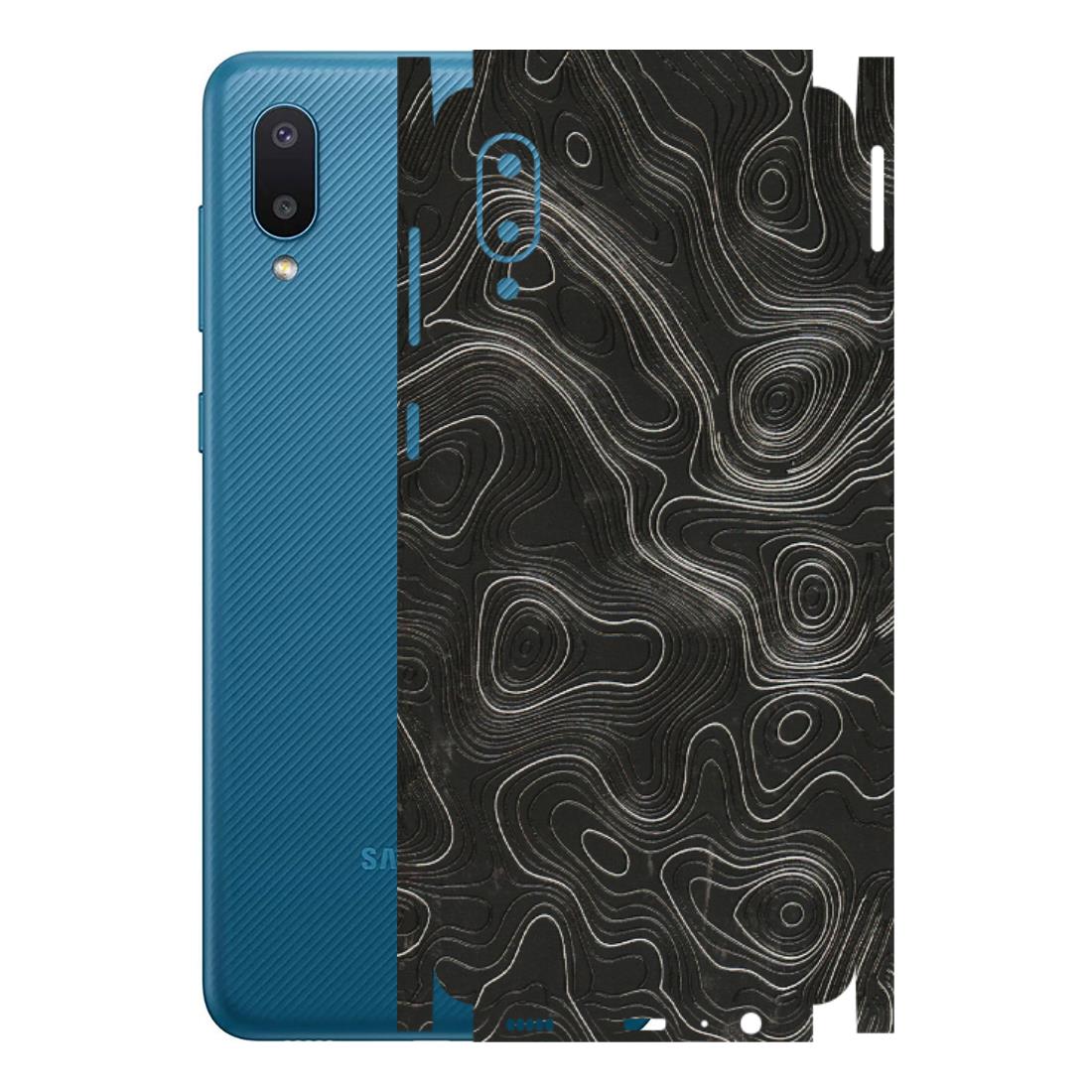 Samsung M/F/Note/Flip and C Phone Skins (All Models) - Abstract White Line Map - 3D Embossed Finish (L-269) Samsung Galaxy M02