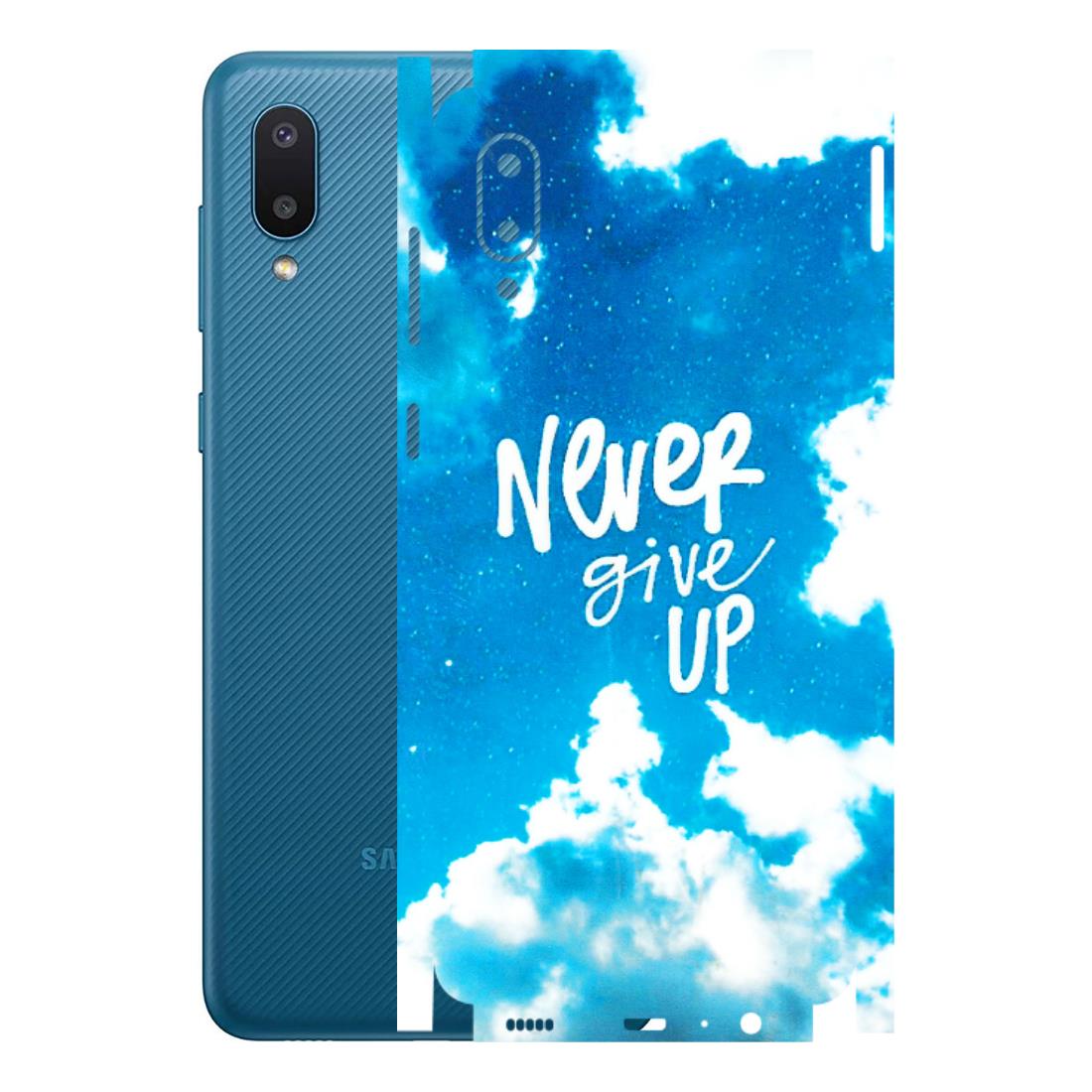 Samsung M/F/Note/Flip and C Phone Skins (All Models) - Never Give Up - 3D Embossed Finish (L-279) Samsung Galaxy M02