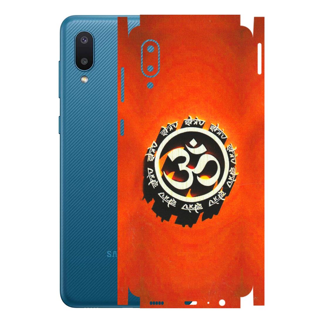 Samsung M/F/Note/Flip and C Phone Skins (All Models) - Aum Shiv Orange - 3D Embossed Finish (L-32) Samsung Galaxy M02