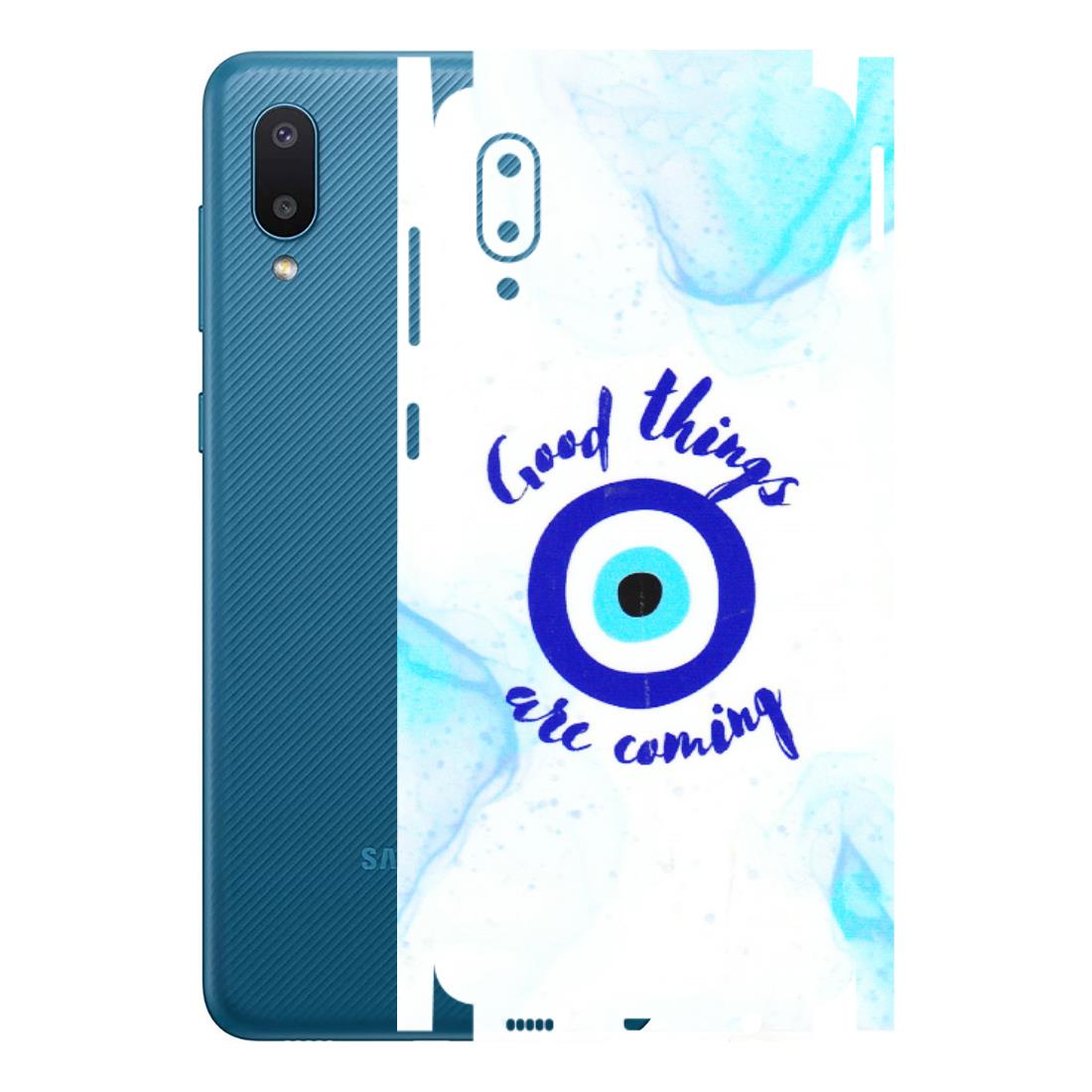 Samsung M/F/Note/Flip and C Phone Skins (All Models) - Evil Eye Good Things Are Coming - 3D Embossed Finish (L-322) Samsung Galaxy M02