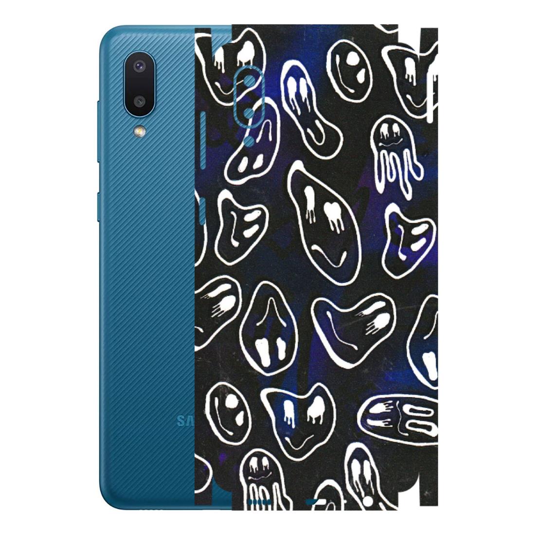 Samsung M/F/Note/Flip and C Phone Skins (All Models) - Distorted Smileys - 3D Embossed Finish (L-92) Samsung Galaxy M02
