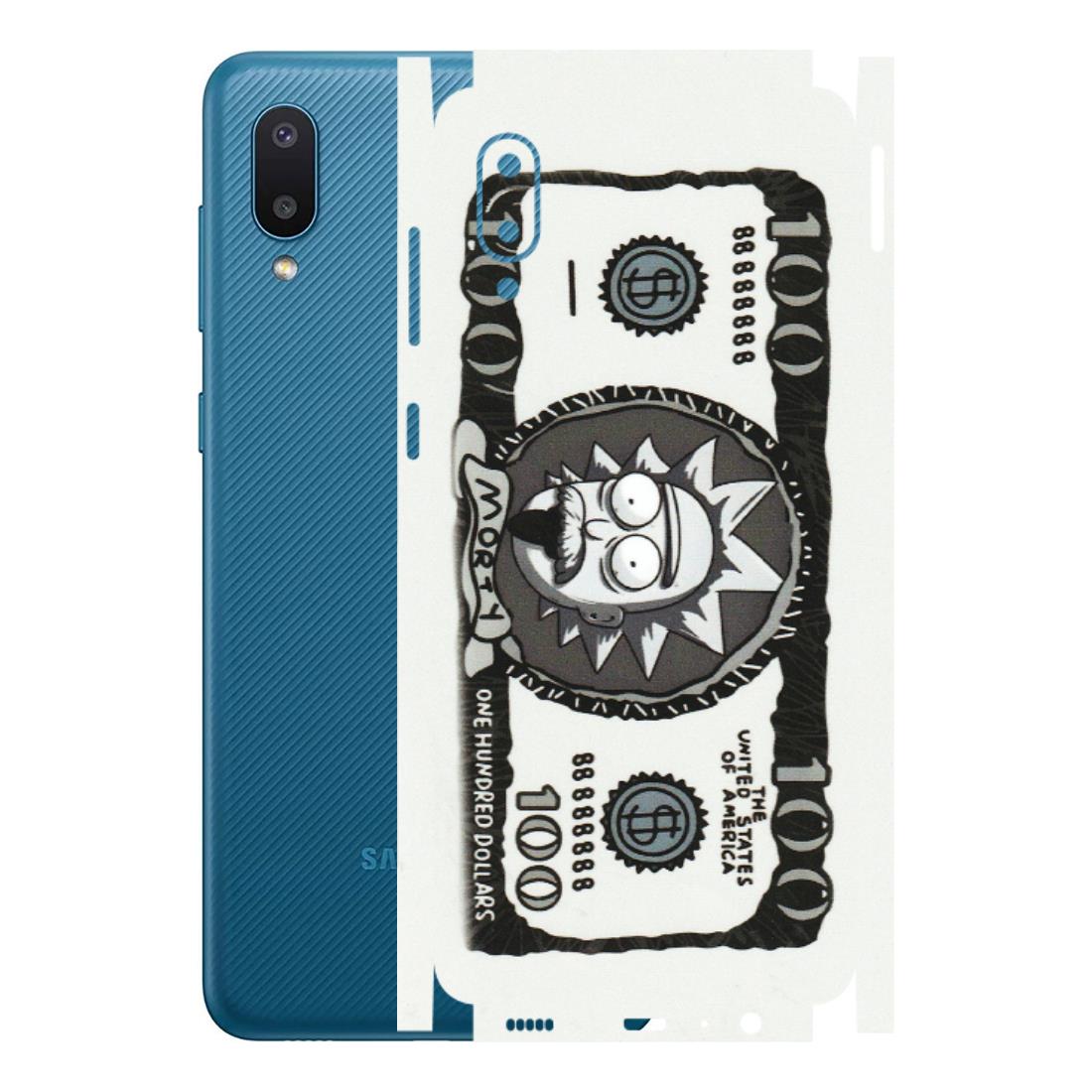 Samsung M/F/Note/Flip and C Phone Skins (All Models) - Rick And Morty Hundred Dollar Anime - Matte Finish (M-161) Samsung Galaxy M02