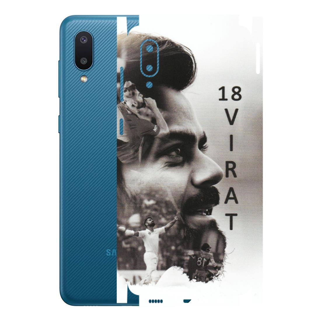 Samsung M/F/Note/Flip and C Phone Skins (All Models) - Virat Kohli Cricketer - Matte Finish (M-163) Samsung Galaxy M02