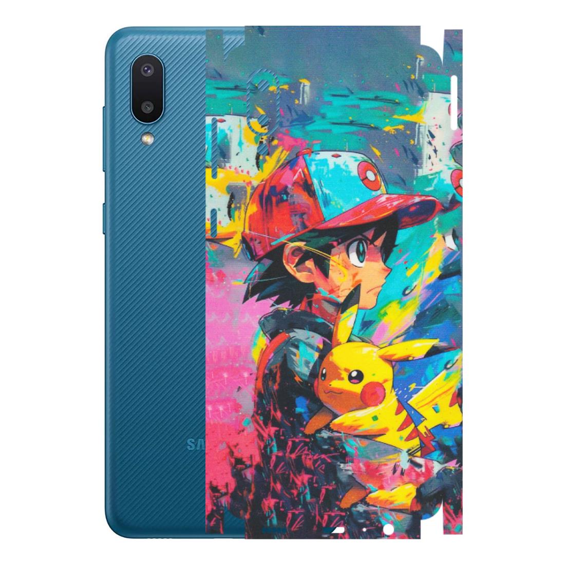 Samsung M/F/Note/Flip and C Phone Skins (All Models) - Ash & Pikachu - Matte Finish (M-26) Samsung Galaxy M02