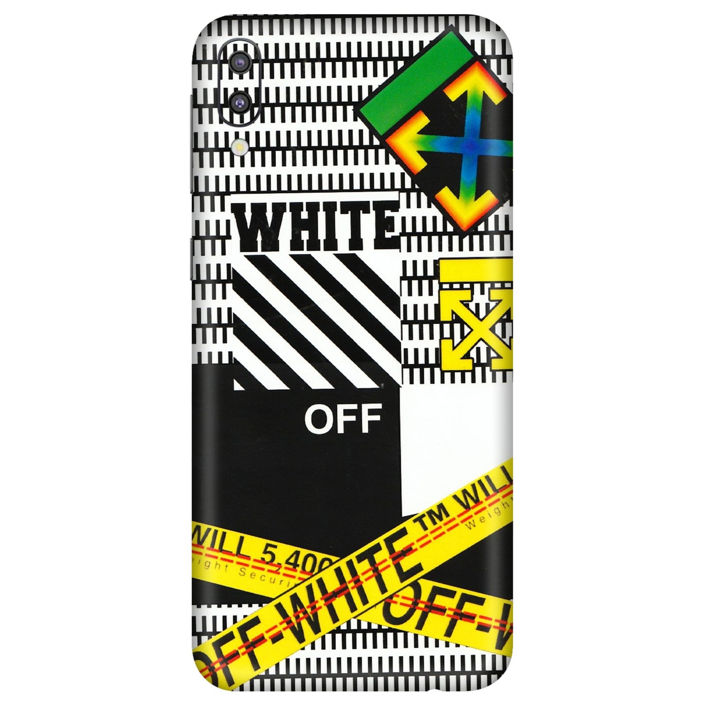 Samsung M/F/Note/Flip and C Phone Skins (All Models) - White Off Abstract - 3D Embossed Finish (L-172) Samsung Galaxy M10