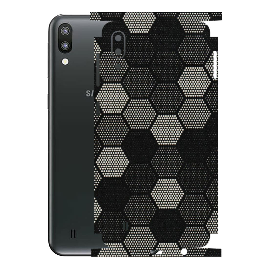Samsung M/F/Note/Flip and C Phone Skins (All Models) - Black & White Dotted Honeycomb Texture - 3D Embossed Finish (L-202) Samsung Galaxy M10