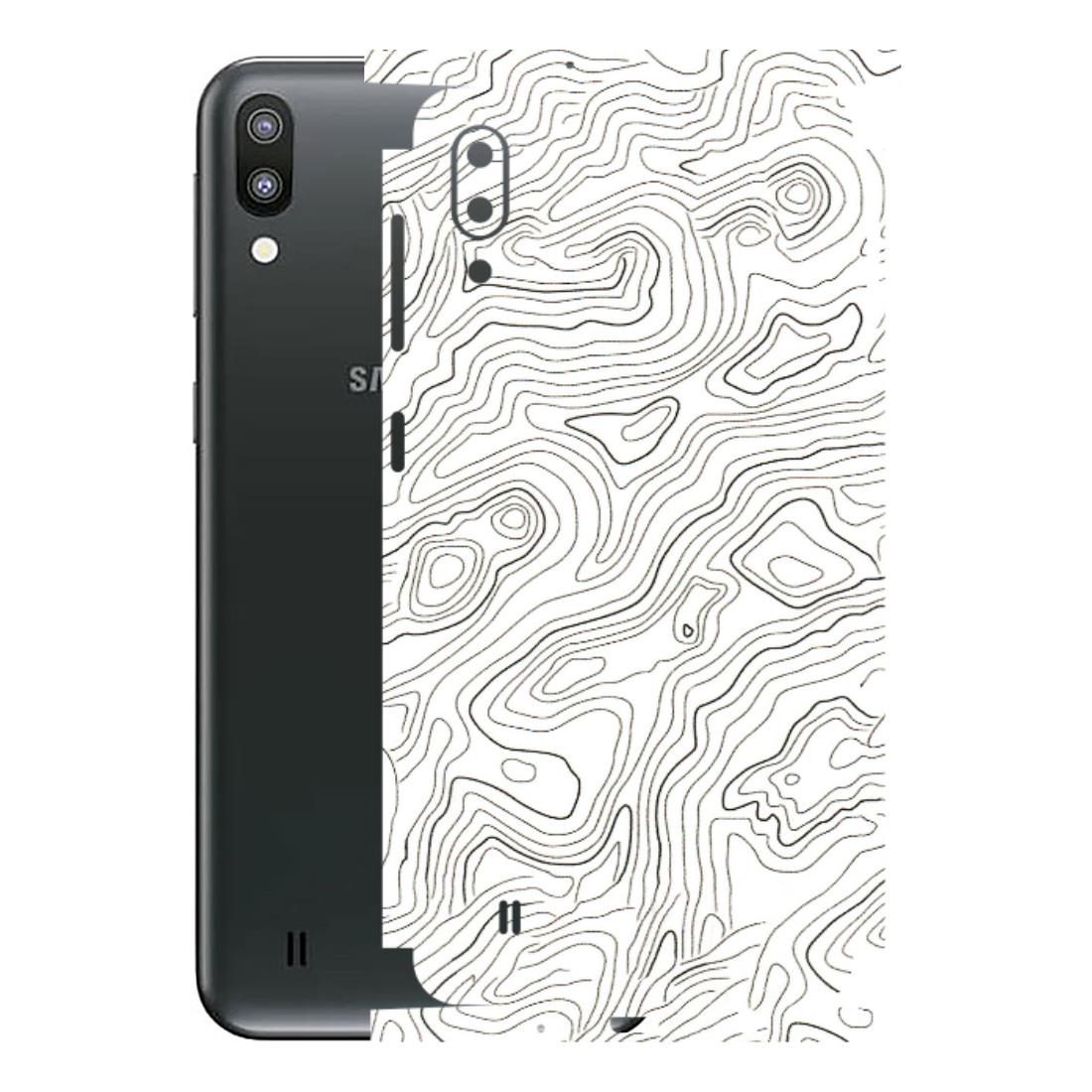 Samsung M/F/Note/Flip and C Phone Skins (All Models) - White Black Swirls - 3D Embossed Finish (L-219) Samsung Galaxy M10
