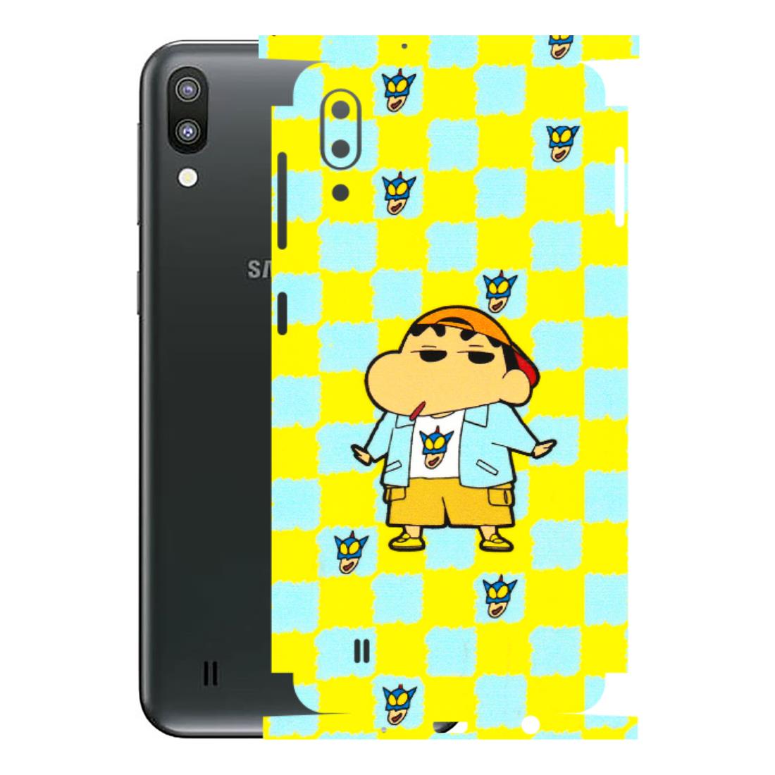 Samsung M/F/Note/Flip and C Phone Skins (All Models) - Yellow Blue Shinchan Cute - 3D Embossed Finish (L-221) Samsung Galaxy M10