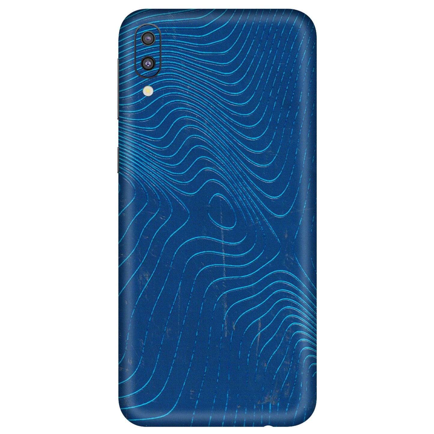 Samsung M/F/Note/Flip and C Phone Skins (All Models) - Abstract Blue Line Map - 3D Embossed Finish (L-272) Samsung Galaxy M10