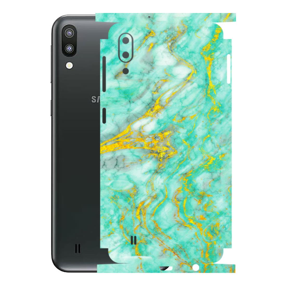 Samsung M/F/Note/Flip and C Phone Skins (All Models) - Green And Gold Marble Feel - Matte Finish (M-16) Samsung Galaxy M10