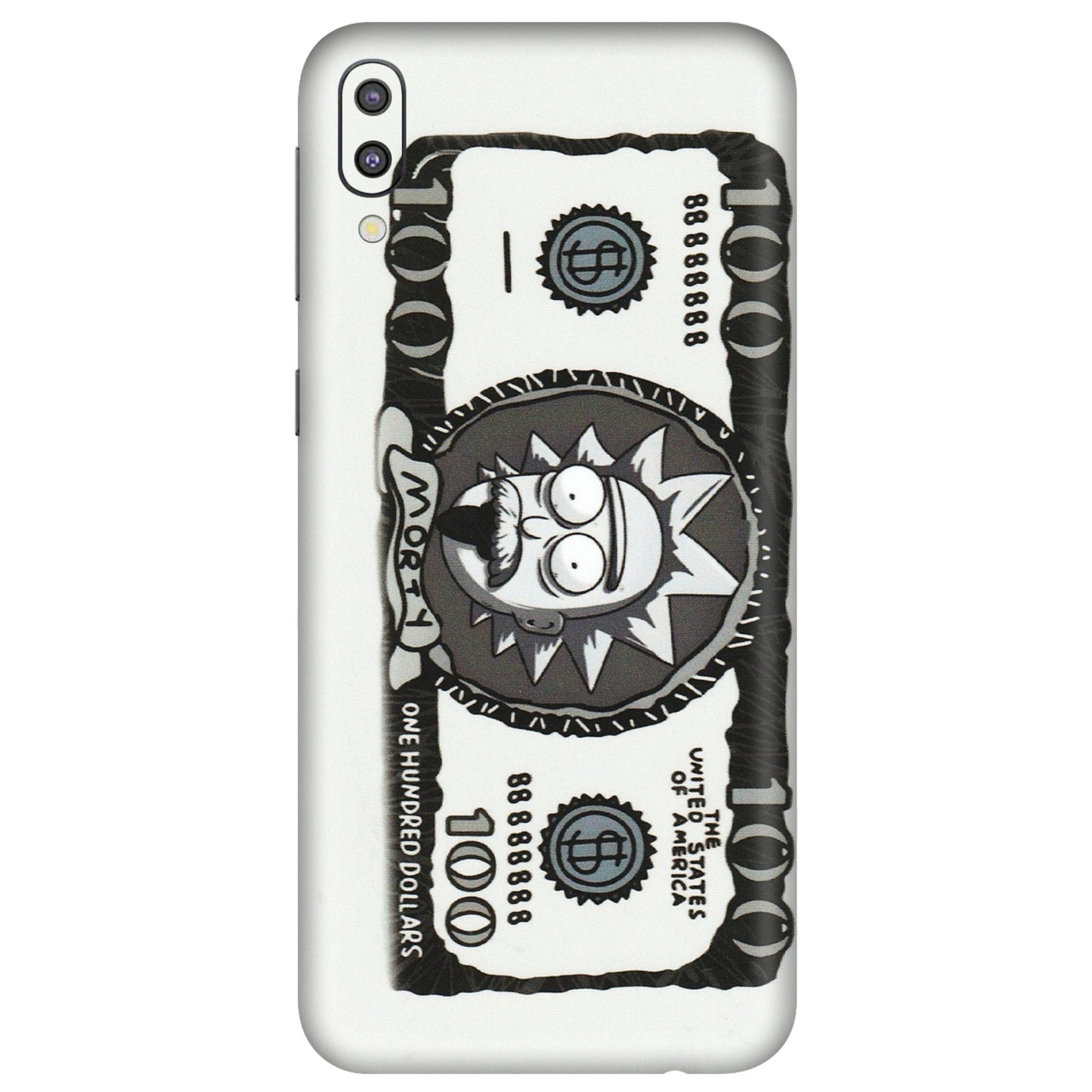 Samsung M/F/Note/Flip and C Phone Skins (All Models) - Rick And Morty Hundred Dollar Anime - Matte Finish (M-161) Samsung Galaxy M10