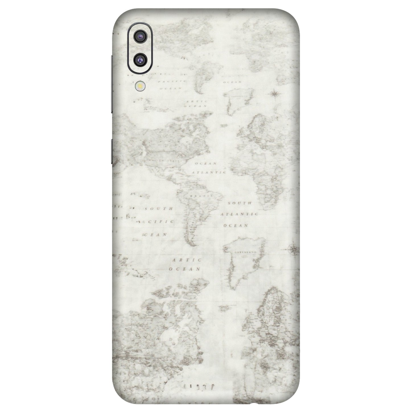 Samsung M/F/Note/Flip and C Phone Skins (All Models) - World Travel Map - Transparent Finish (T-04) Samsung Galaxy M10