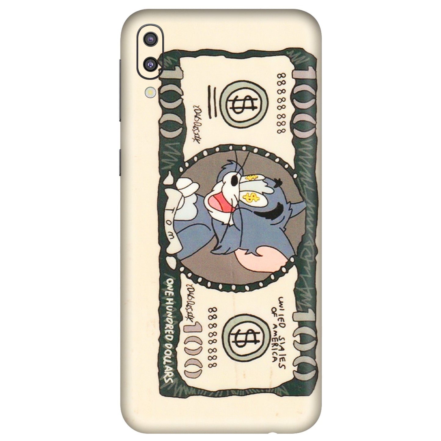 Samsung M/F/Note/Flip and C Phone Skins (All Models) - One Hundred Dollar Tom - Transparent Finish (T-16) Samsung Galaxy M10