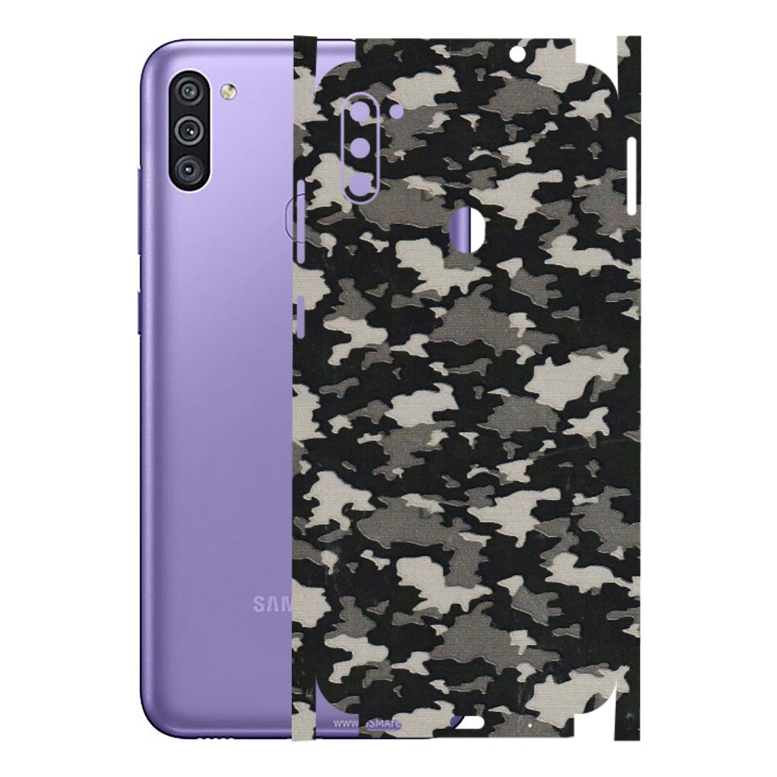 Samsung M/F/Note/Flip and C Phone Skins (All Models) - Black/Grey Camoflaunge - 3D Embossed Finish (L-142) Samsung Galaxy M11