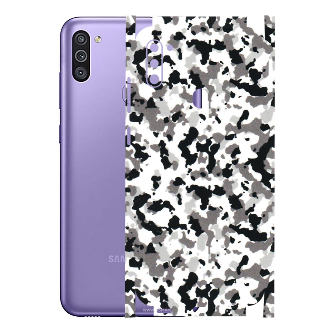 Samsung M/F/Note/Flip and C Phone Skins (All Models) - White Black Camouflage - 3D Embossed Finish (L-18) Samsung Galaxy M11