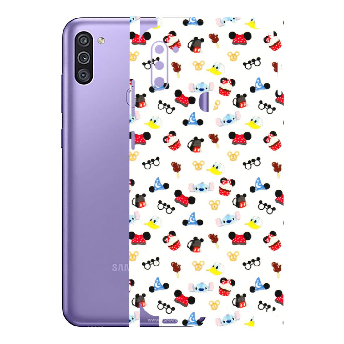 Samsung M/F/Note/Flip and C Phone Skins (All Models) - Minnie Mouse & Donald Doodles s - 3D Embossed Finish (L-194) Samsung Galaxy M11