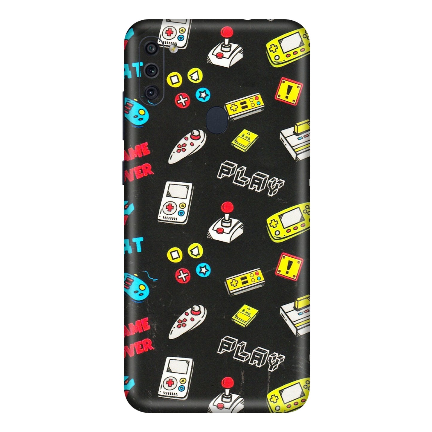 Samsung M/F/Note/Flip and C Phone Skins (All Models) - Gaming Doodles - 3D Embossed Finish (L-224) Samsung Galaxy M11