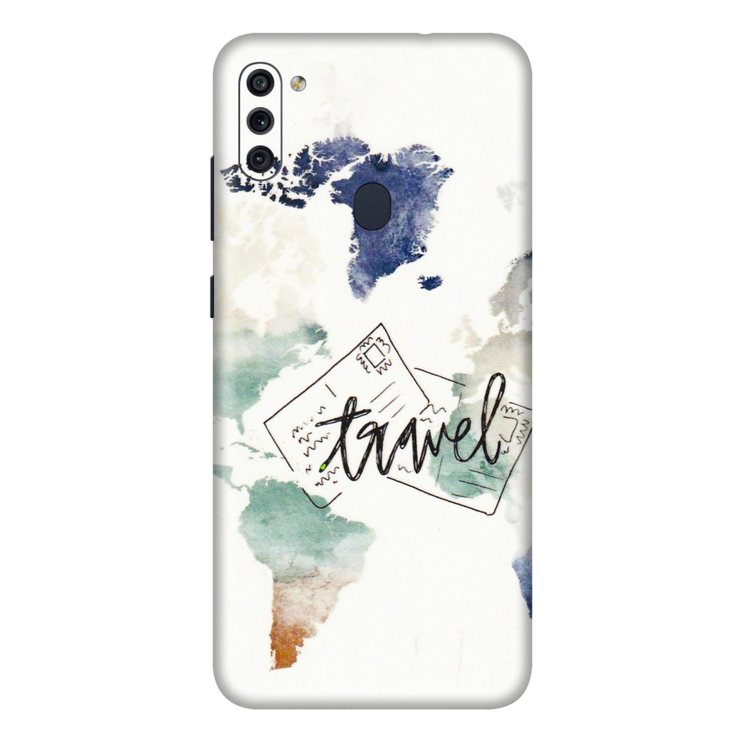 Samsung M/F/Note/Flip and C Phone Skins (All Models) - Travel The World - 3D Embossed Finish (L-232) Samsung Galaxy M11