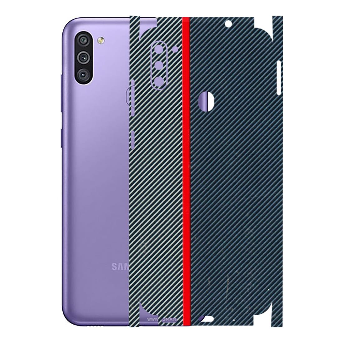 Samsung M/F/Note/Flip and C Phone Skins (All Models) - Blue Sober Lines - 3D Embossed Finish (L-305) Samsung Galaxy M11