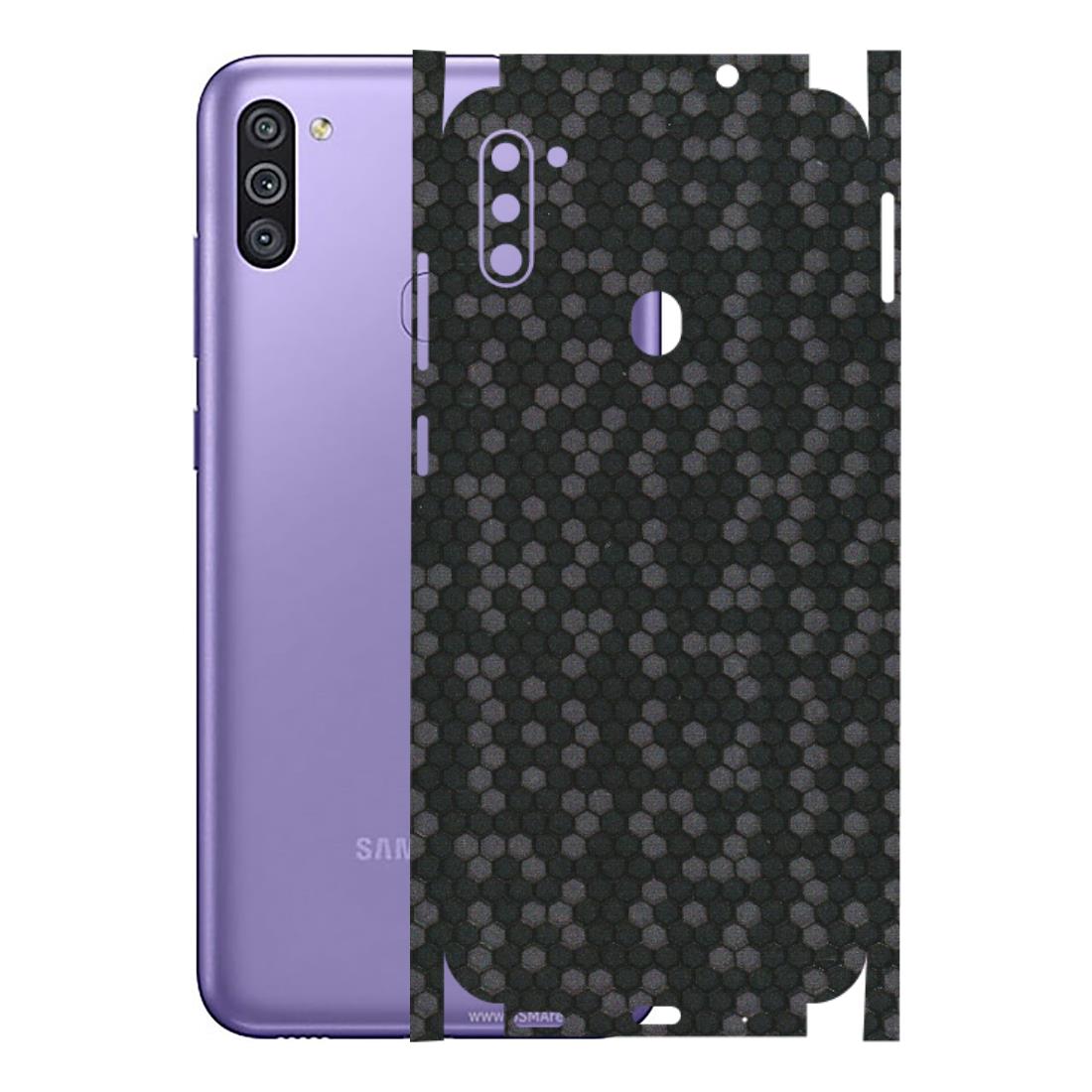 Samsung M/F/Note/Flip and C Phone Skins (All Models) - Black Grey Honeycomb Sober - 3D Embossed Finish (L-85) Samsung Galaxy M11