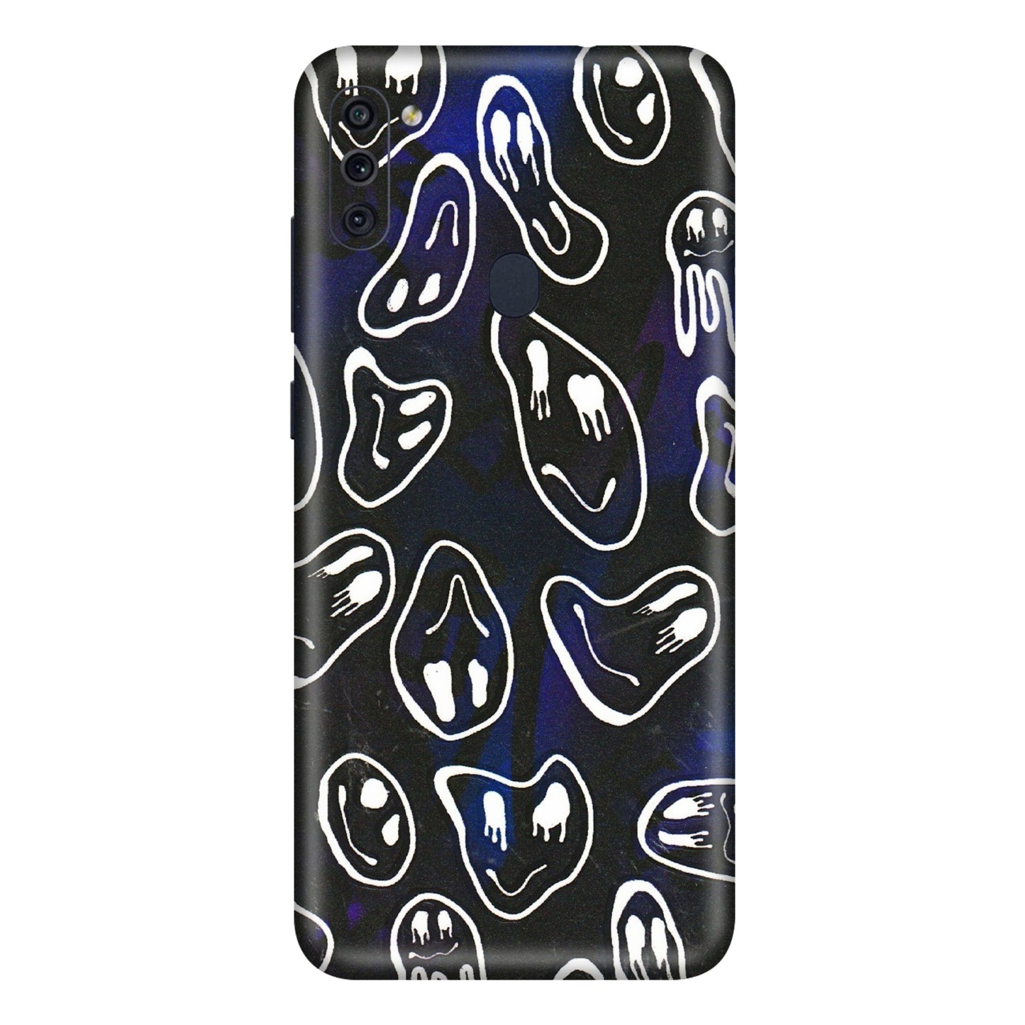 Samsung M/F/Note/Flip and C Phone Skins (All Models) - Distorted Smileys - 3D Embossed Finish (L-92) Samsung Galaxy M11